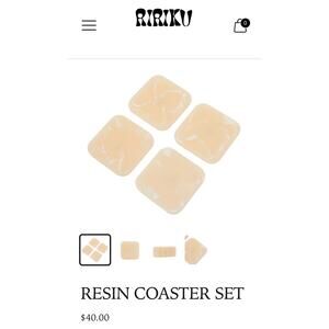 NEW** RIRIKU- Set of four milky off white coasters
